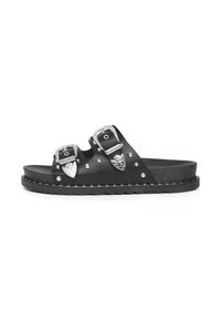 DOPPIA FIBBIA BORCHIE - Mules - ultrablack