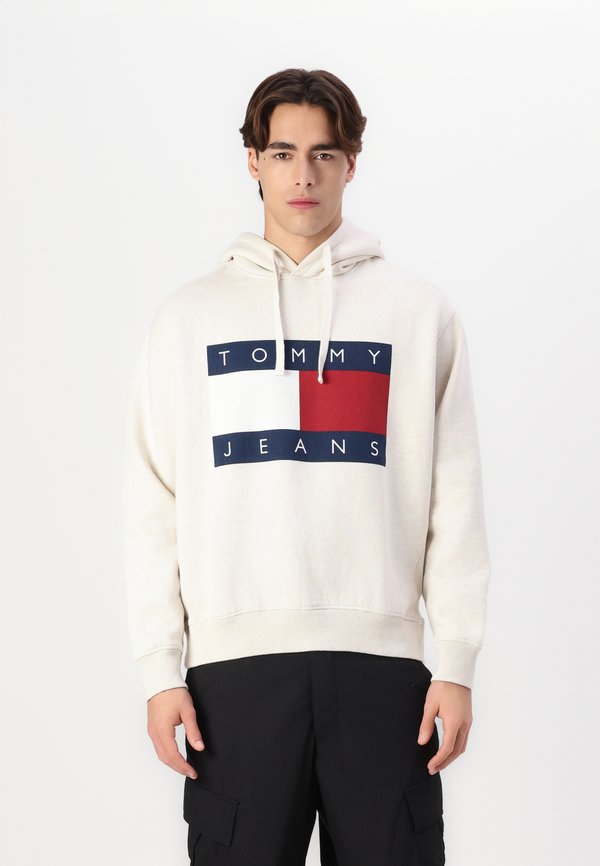 MELANGE FLAG HOODIE - Sweatshirt - oat