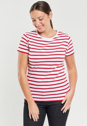 MORGAT MARINIÈRE - T-shirt imprimé - blanc/braise