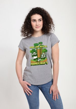 MINECRAFT PANDAMONIUM - Print T-shirt - light heather grey