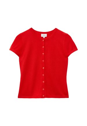 & OTHER STORIES, & OTHER STORIES KNITTED BUTTON-FRONT T-SHIRT - Gilet - red
