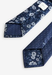 Next TEXTURED WITH 2 PACK REGULAR - Kaklaraištis - navy blue floral blue polka dot