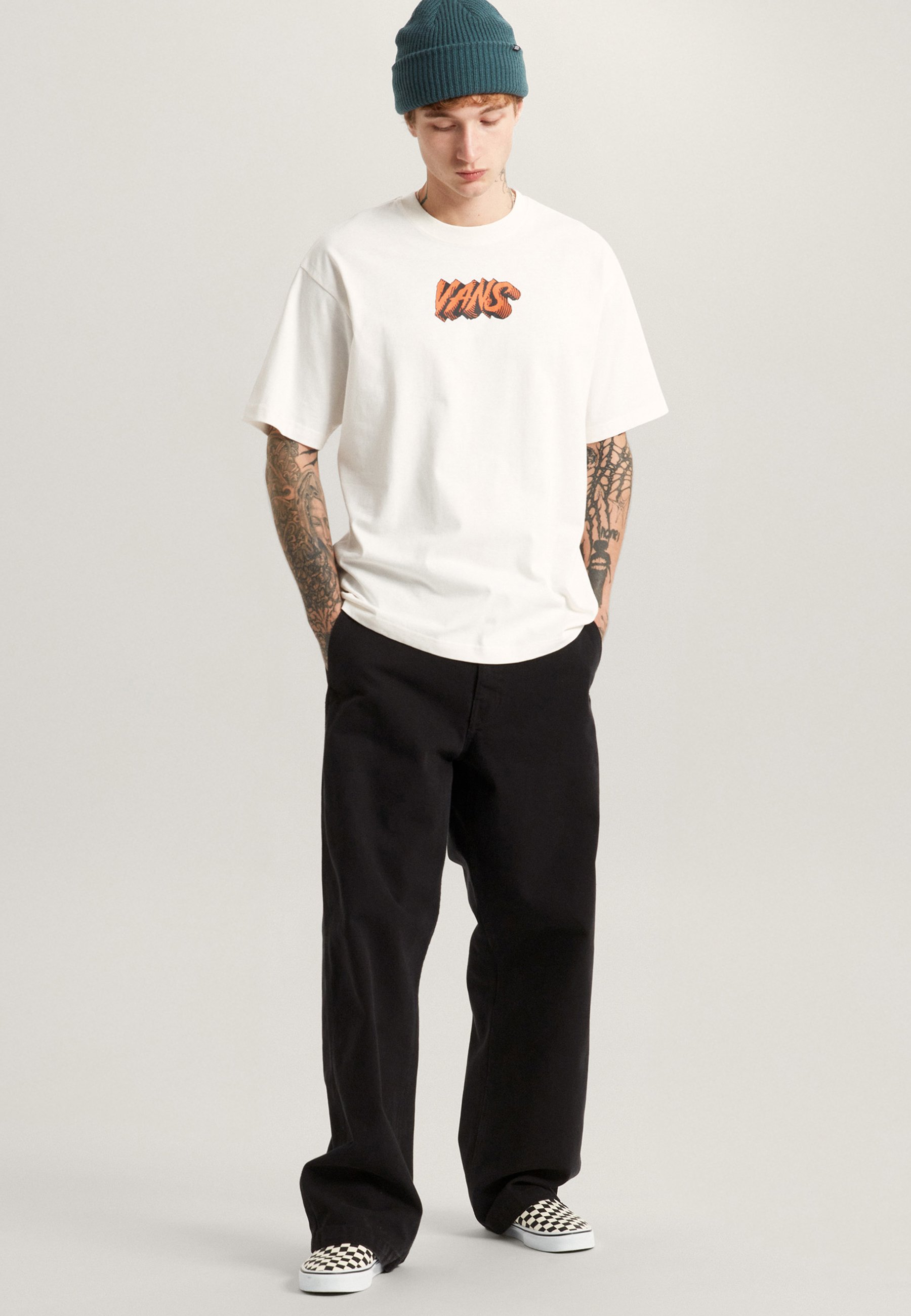 Vans AUTHENTIC CHINO PIGMENT OVERDYE PANTS - Trousers - black