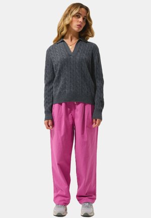 Striktrøje - mottled anthracite