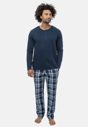 Pigiama Lungo Uomo Schiesser In Cotone - Due Pezzi Con Stampa Elegante - Foto 1