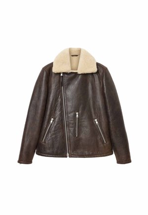 AllSaints, XYLON BIKER - Læderjakker - barkwood brown