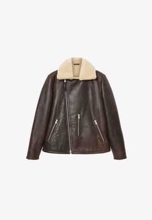 AllSaints, XYLON BIKER - Læderjakker - barkwood brown