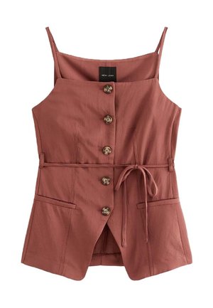 New Look, RUST SQUARE NECK BELTED WAISTCOAT - Chaleco - rust