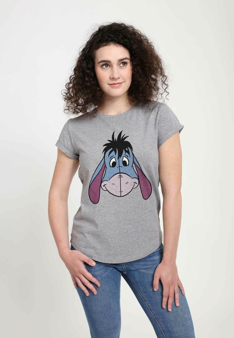 Henry Tiger WINNIE THE POOH EYORE BIG FACE - T-shirt med print - melange grey