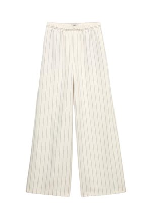 Marks & Spencer, PINSTRIPE WIDE LEG TROUSERS - Bukser - ivory mix