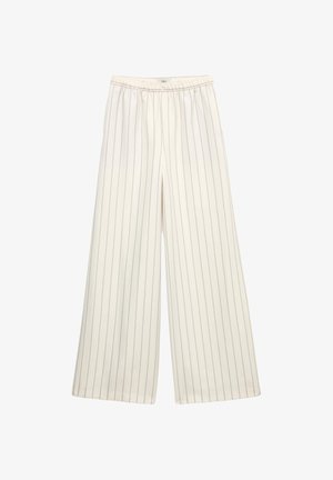 Marks & Spencer, PINSTRIPE WIDE LEG TROUSERS - Bukser - ivory mix