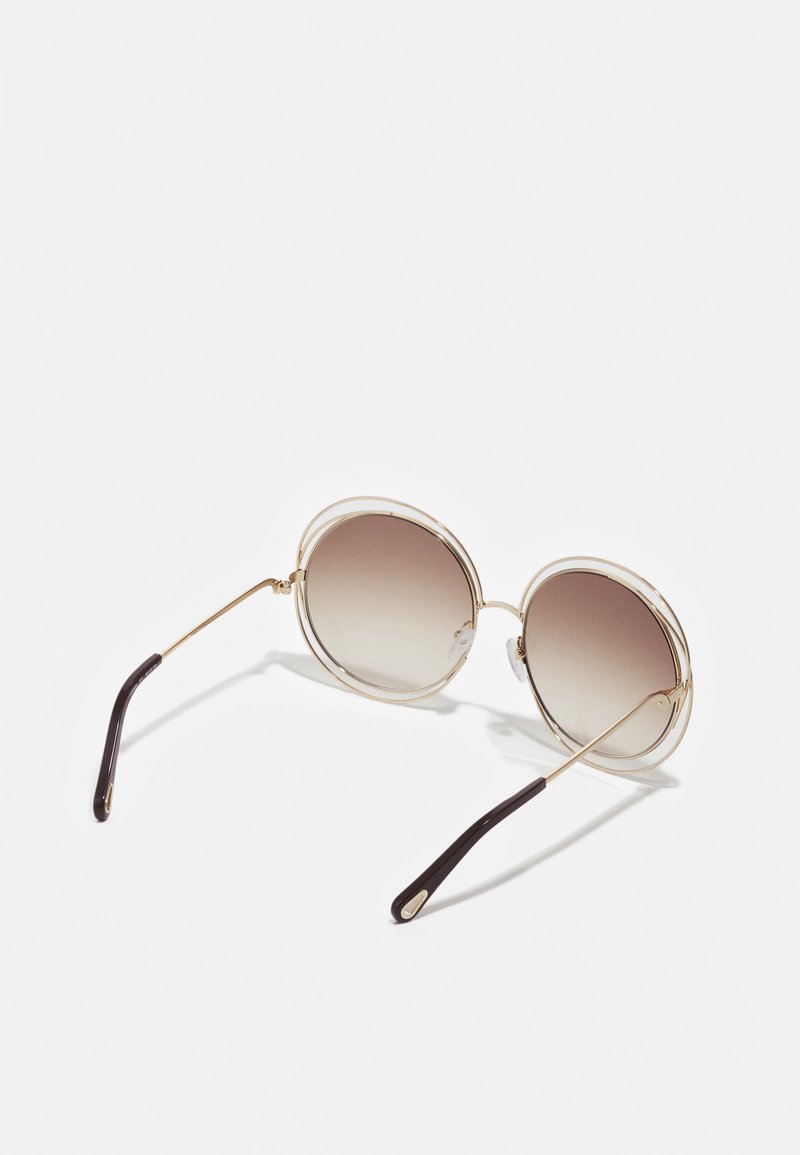 CHLOÉ CARLINA OVERSIZED ROUND METAL SUNGLASSES - Sonnenbrille - gold-coloured/brown