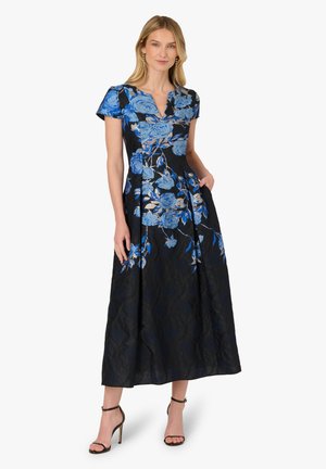 SPLIT NECK JACQUARD  - Cocktailkleid/festliches Kleid - blue/black multi