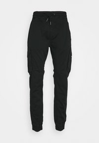 TWILL JOGGER - Cargo trousers - black