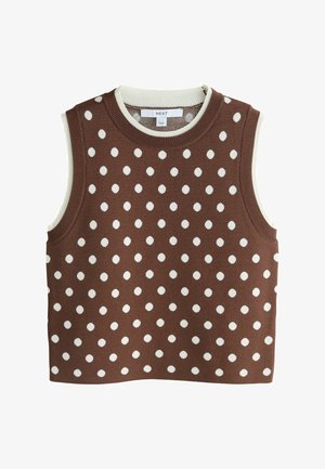 Next, REGULAR FIT - DOUBLE LAYER LOOK VEST TOP . - Top - chocolate brown polka dot
