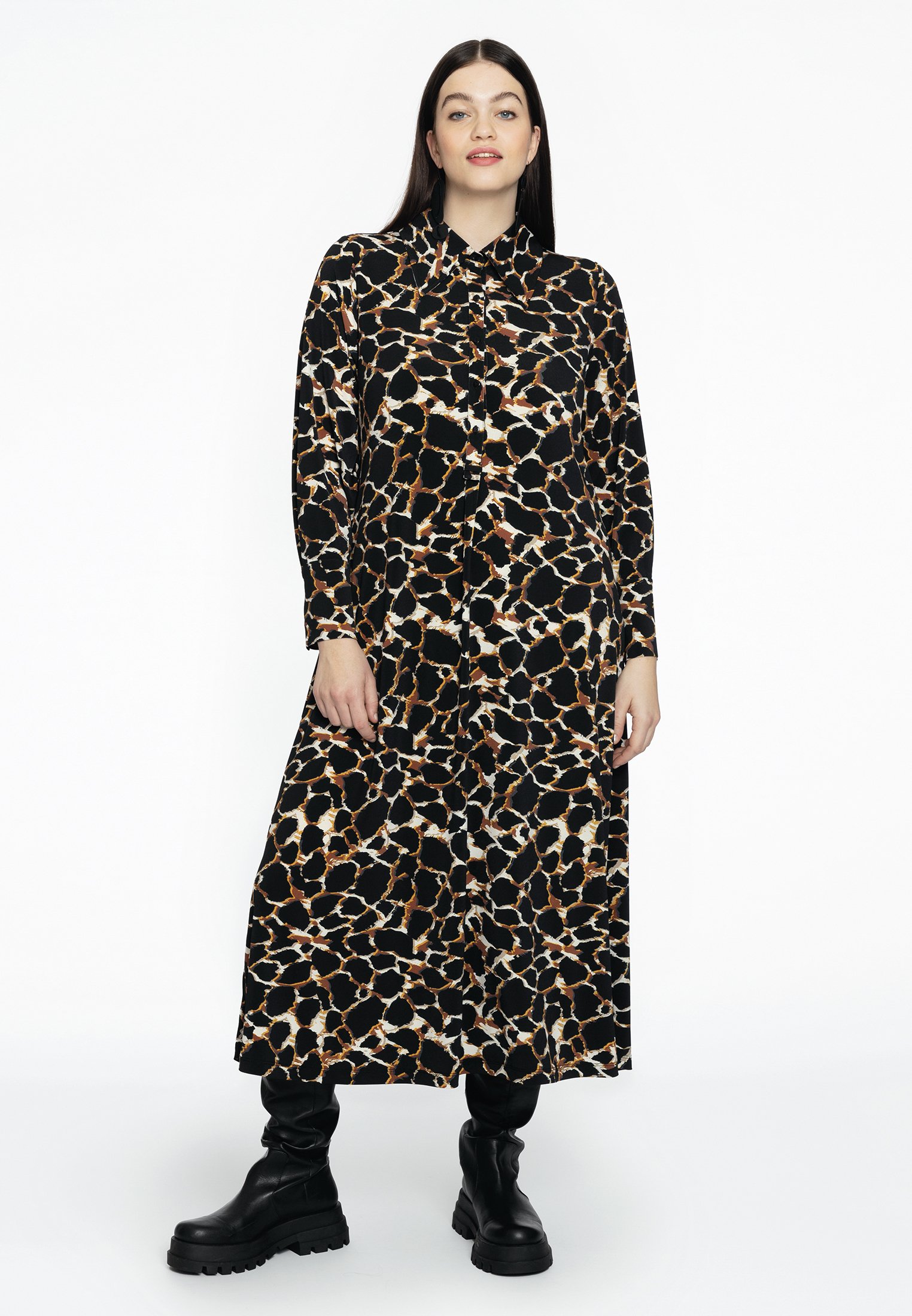 Yoek ANIMAL PRINT - Blousejurk - black/zwart - Zalando.nl