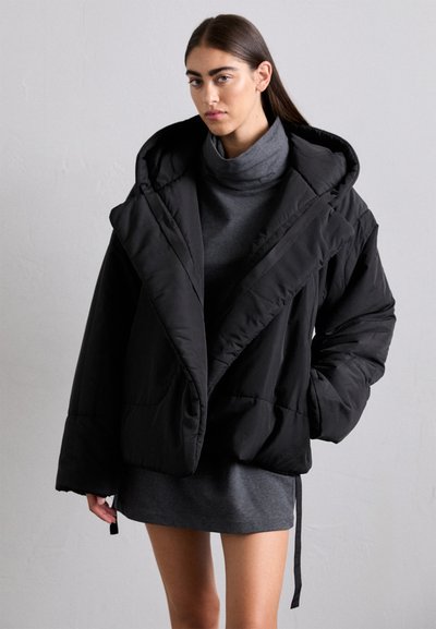 Norma Kamali HOODED SLEEPING BAG COAT SHORT - Vinterjacka - black