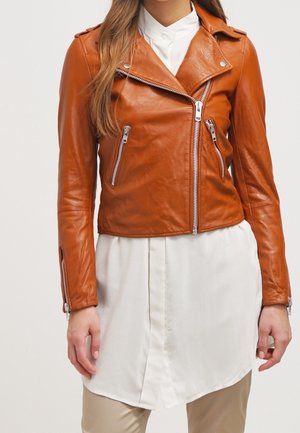 Veste en cuir - cognac
