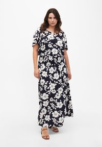 Zizzi FLASH MIT SMOK - Maxi sukně - n. sky white flower