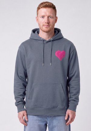watapparel, PINK HEART UNISEX - Sweat à capuche - blue grey