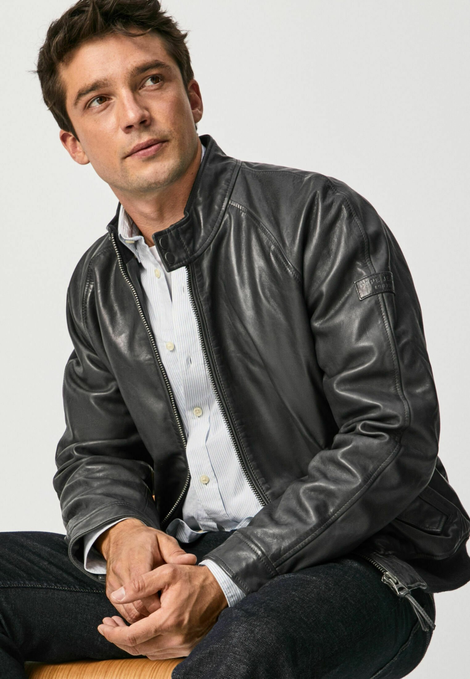 Pepe Jeans MOSES - Chaqueta de cuero - dark blue/azul marino - Zalando.es