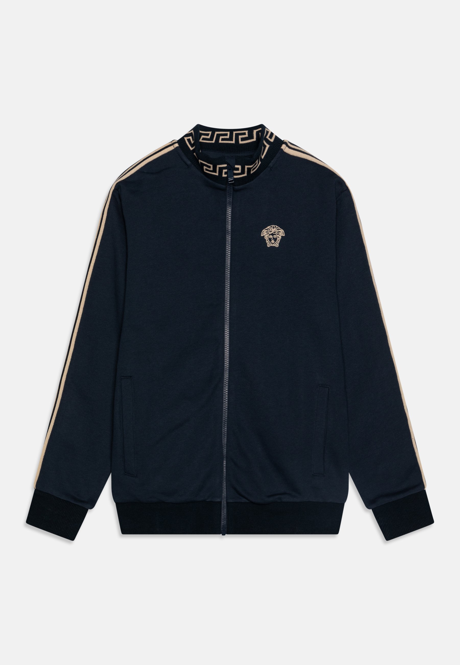【関税込み】VERSACE MEDUSA FLAME LOGO EMBROIDERED SWEATSHIRT Versace Medusa Flame-embroidered Cotton Sweatshirt | Black