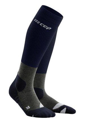 CEP COMPRESSION MERINO HIKING TALL - MADE IN GERMANY - Kniestrümpfe - peacoat grey