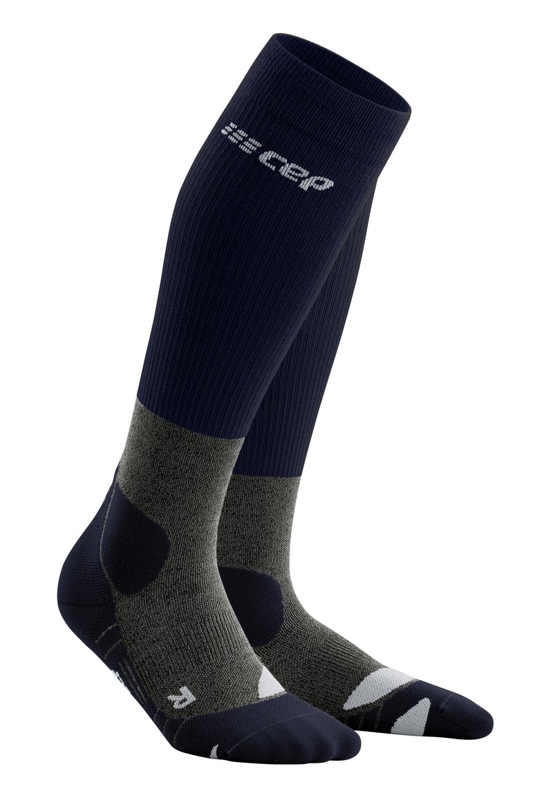 CEP COMPRESSION MERINO HIKING TALL - MADE IN GERMANY - Kniestrümpfe - peacoat grey
