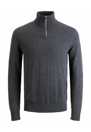 JJEEMIL  HALF ZIP  - Strickpullover - dark grey melange