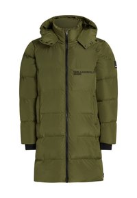 Karl Lagerfeld Jeans HOODED LONGLINE PUFFER COAT - Zimski plašč - ivy green