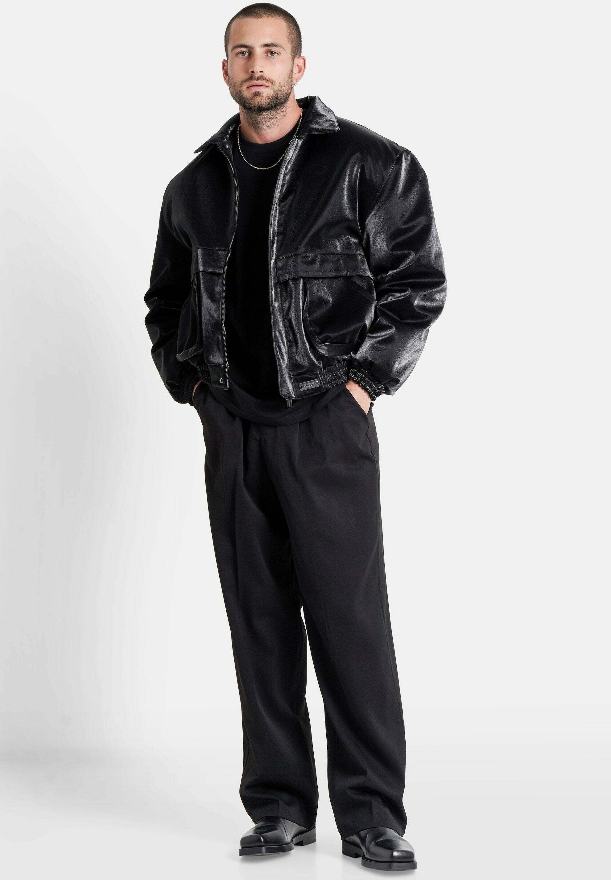 Sixth June PANELLED - Faux leather jacket - black - Zalando