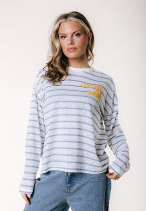 Colourful Rebel, WAVY LOGO LONGSLEEVE - Блуза - white/ blue