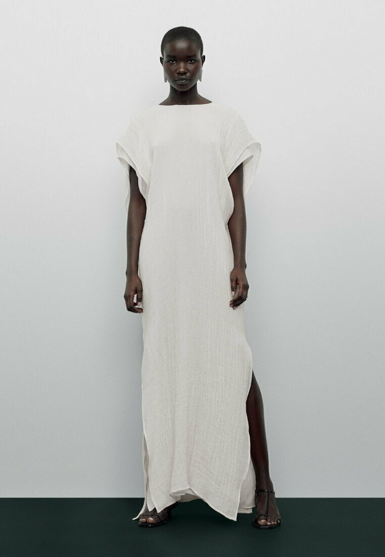 Massimo Dutti LIMITED EDITIONTEXTURED Maxi dress white Zalando.de
