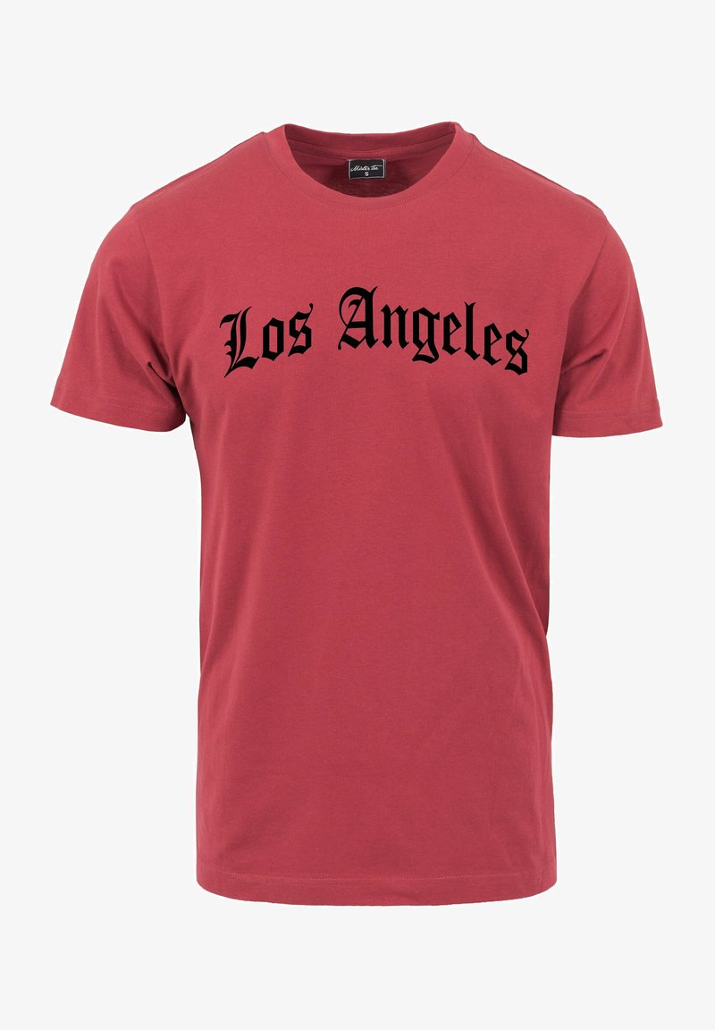 Mister Tee LOS ANGELES WORDING - T-Shirt print - ruby/rot - Zalando.de