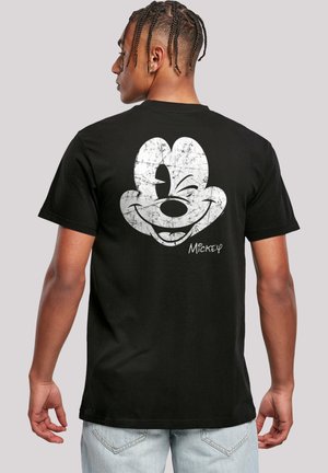 DISNEY  MICKEY MOUSE ON BACK WITH ROUND NECK - Print T-shirt - black