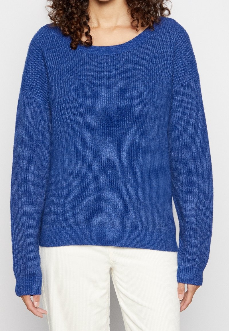 Cream Stickad tröja - blue