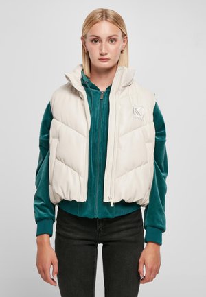 Karl Kani CROPPED PUFFER - Vest - light sand