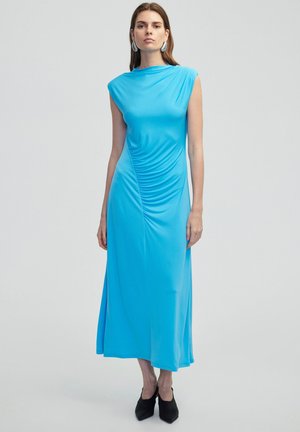 PADDED AND DRAPED - Jersey dress - blue