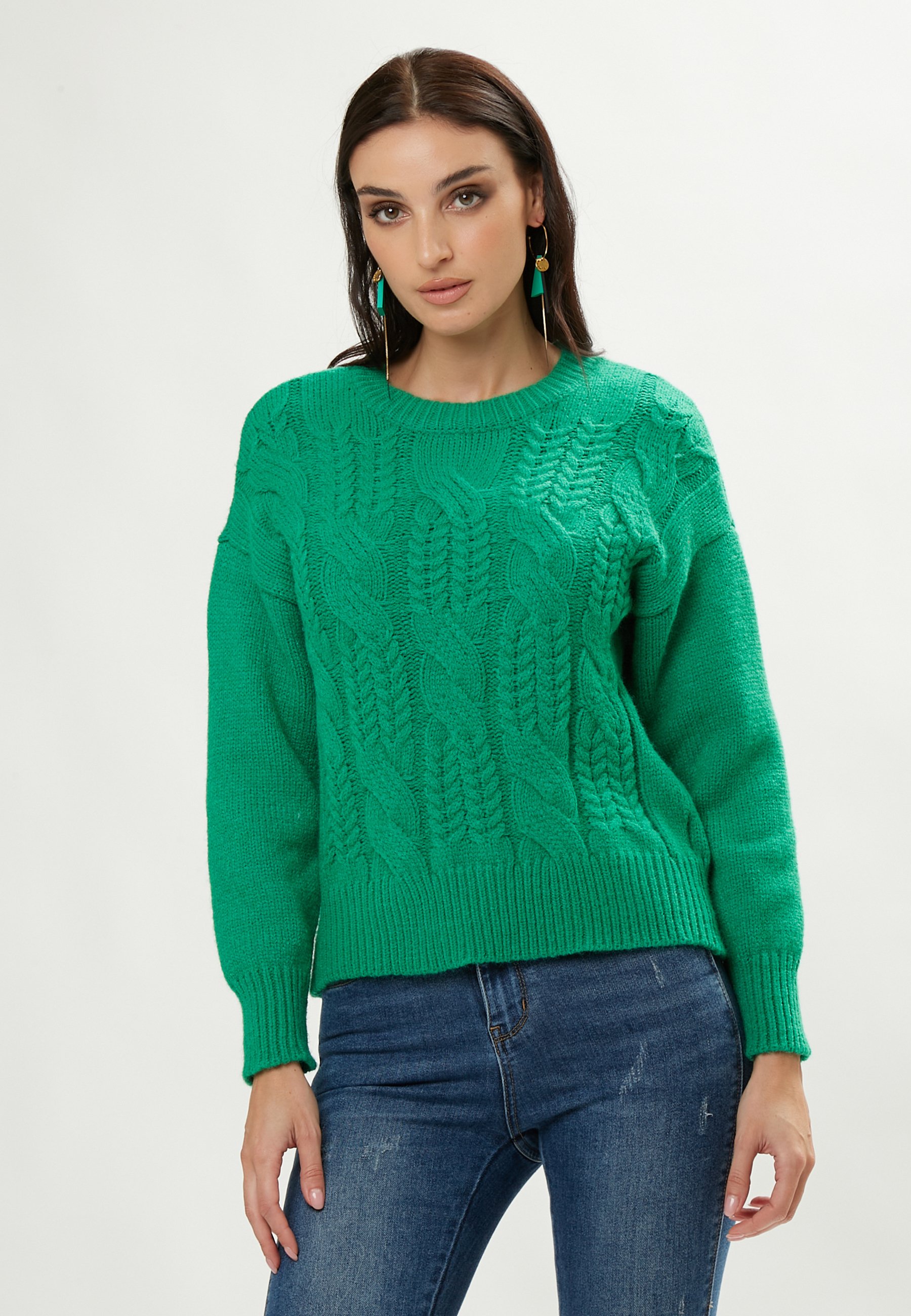 INFLUENCER CABLED - Trui - emerald/groen - Zalando.nl