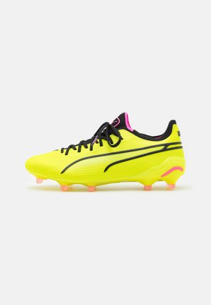 KING ULTIMATE FG/AG - Moulded stud football boots - electric lime/black/poison pink