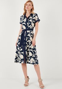 LELA REGULAR FIT - Kreklkleita - ecru dark blue