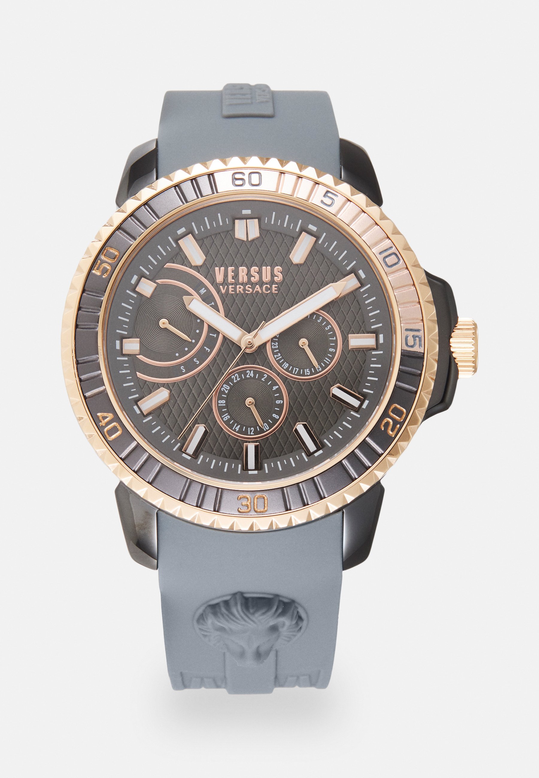Versus Versace Grey Silicone Watch with Gold-Tone Markers With Case Versus Versace Mens Watches | Direct Luxury main image 4