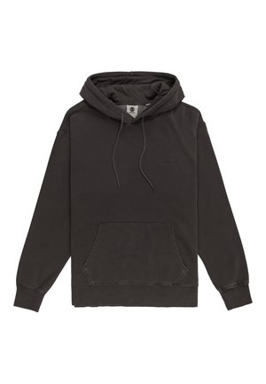 Felpa con cappuccio in cotone grigio scuro. Presenta una tasca a marsupio frontale, cordini regolabili e polsini e orlo a coste. Dettaglio logo discreto.