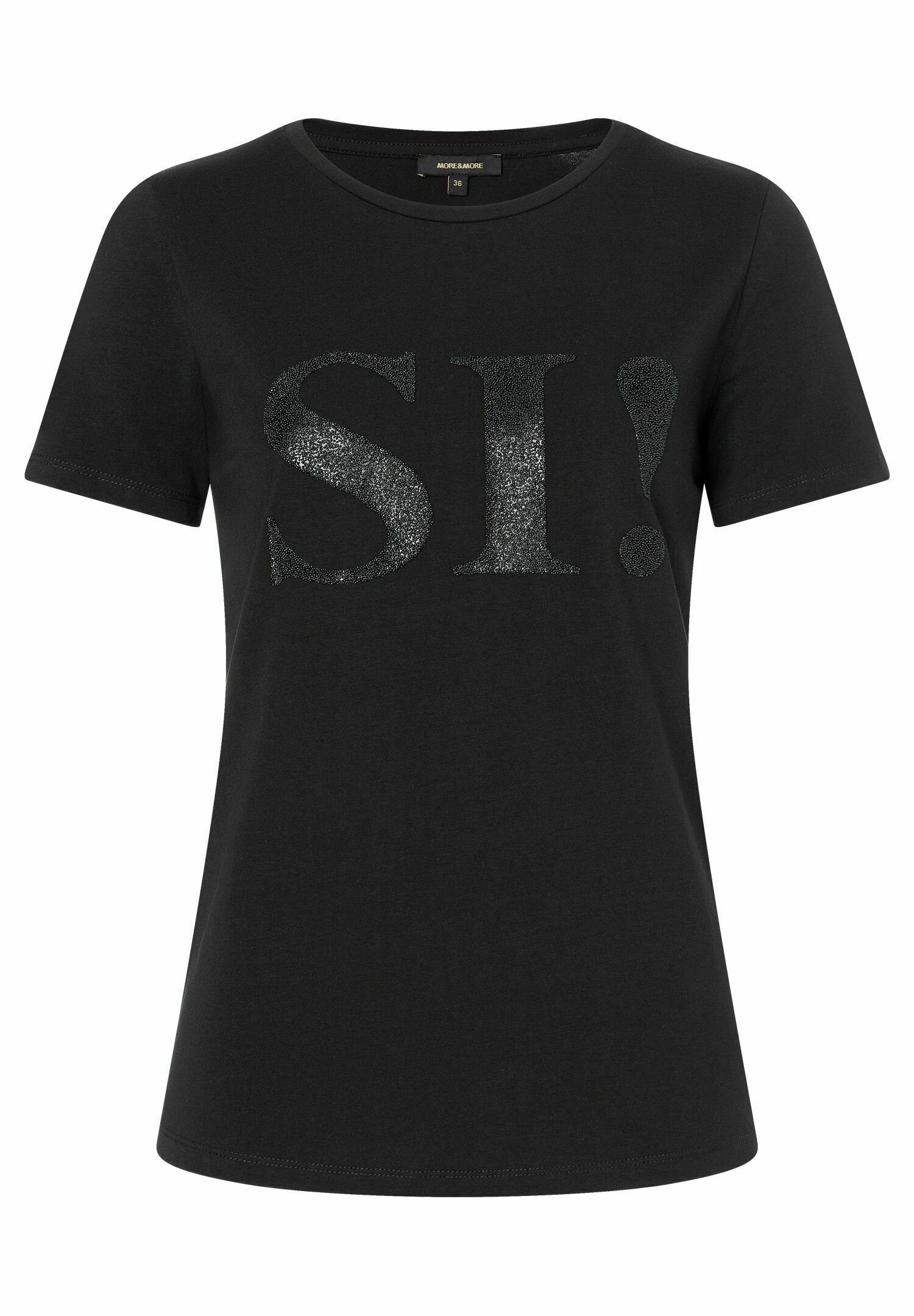 More & More MIT PERLENAUFSCHRIFT - T-Shirt print - schwarz 