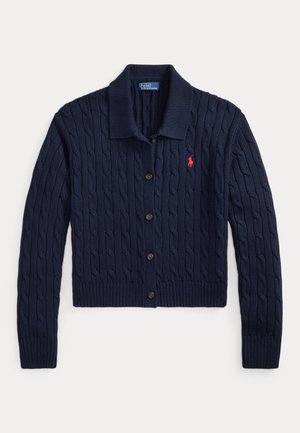 Polo Ralph Lauren, CABLE COTTON POLO-COLLAR CARDIGAN - Kardigan - hunter navy