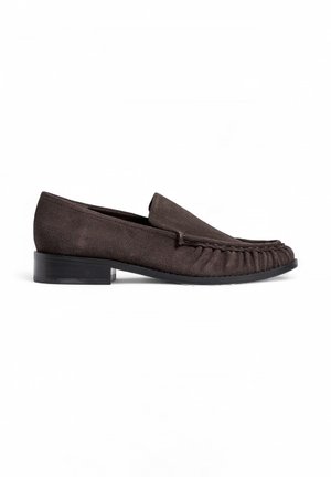 GATHERED DETAIL LOAFERS - Slipper - brown