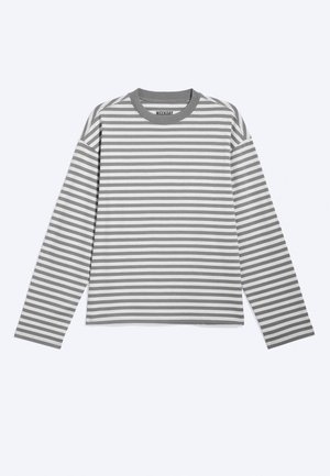 Weekday, LOOSE BOXY - Pikkade varrukatega topp - dark grey/white