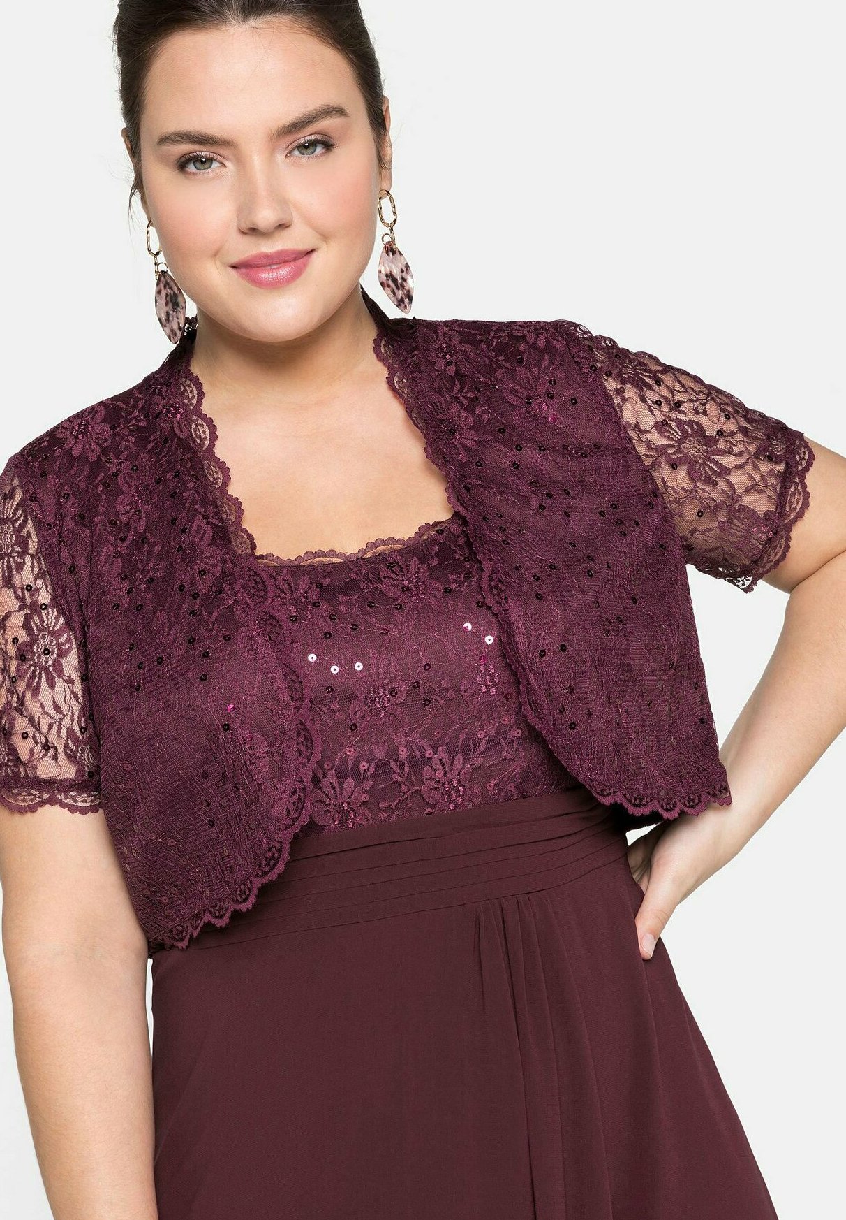 Sheego Cardigan - aubergine/bordeaux 