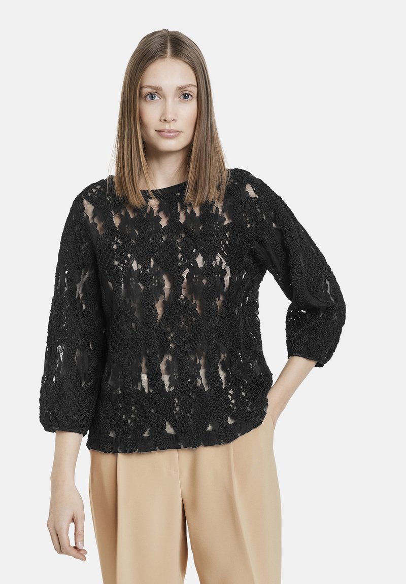 Taifun MIT HÄKELDETAILS - Blouse - schwarz/zwart - Zalando.be