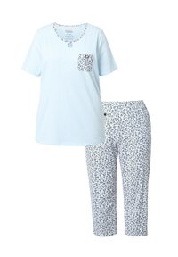 Ulla Popken damespyjama, grote maten, plussize pyjama, geperforeerd borduurwerk, halve mouwen, modalmix, druivenrood, 46-48